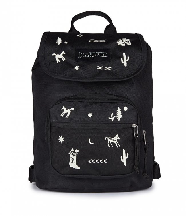 Jansport Highlands Mini Pack - Yeehaw and Horse Black with White Embroidery